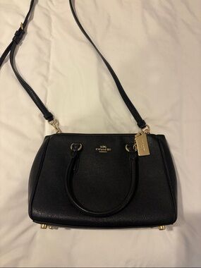 Coach Black Leather Purse with Gold Hardware